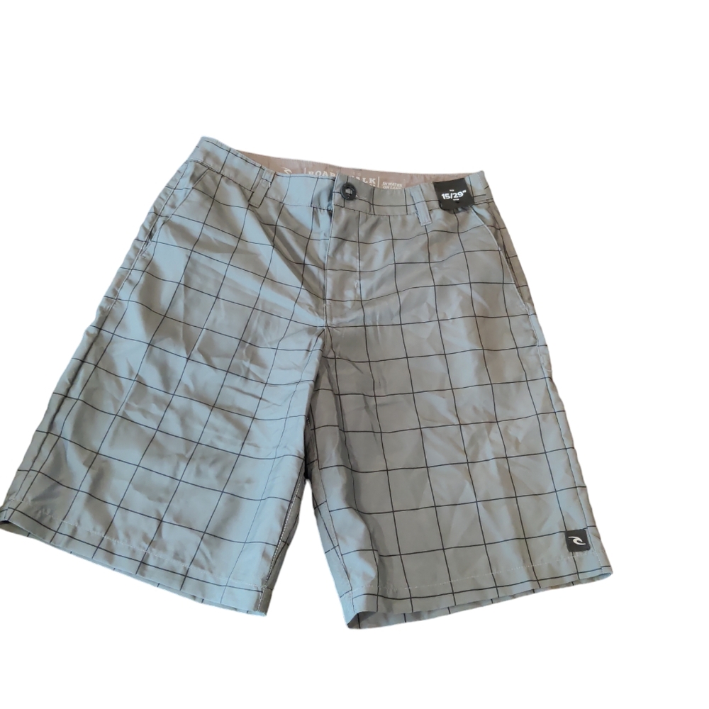 Rip Curl Boardwalk Hybrid Board Shorts Gray Plaid Size 29 Swim